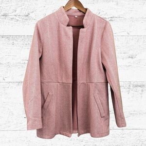 Women's Pink Herringbone Blazer